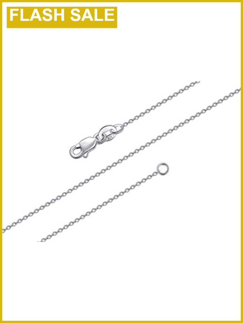 Pure 925 Sterling Silver Cable Chain Necklace, Lobster Clasp, 14-30 Inch